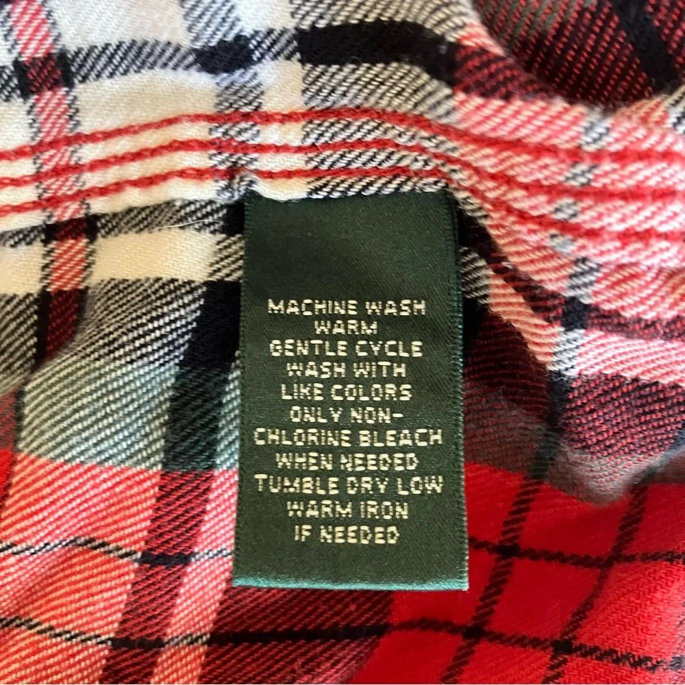 Lauren Ralph Lauren Plaid Flannel Button Down Shirt (Large) Roll Sleeved option - Picture 10 of 10